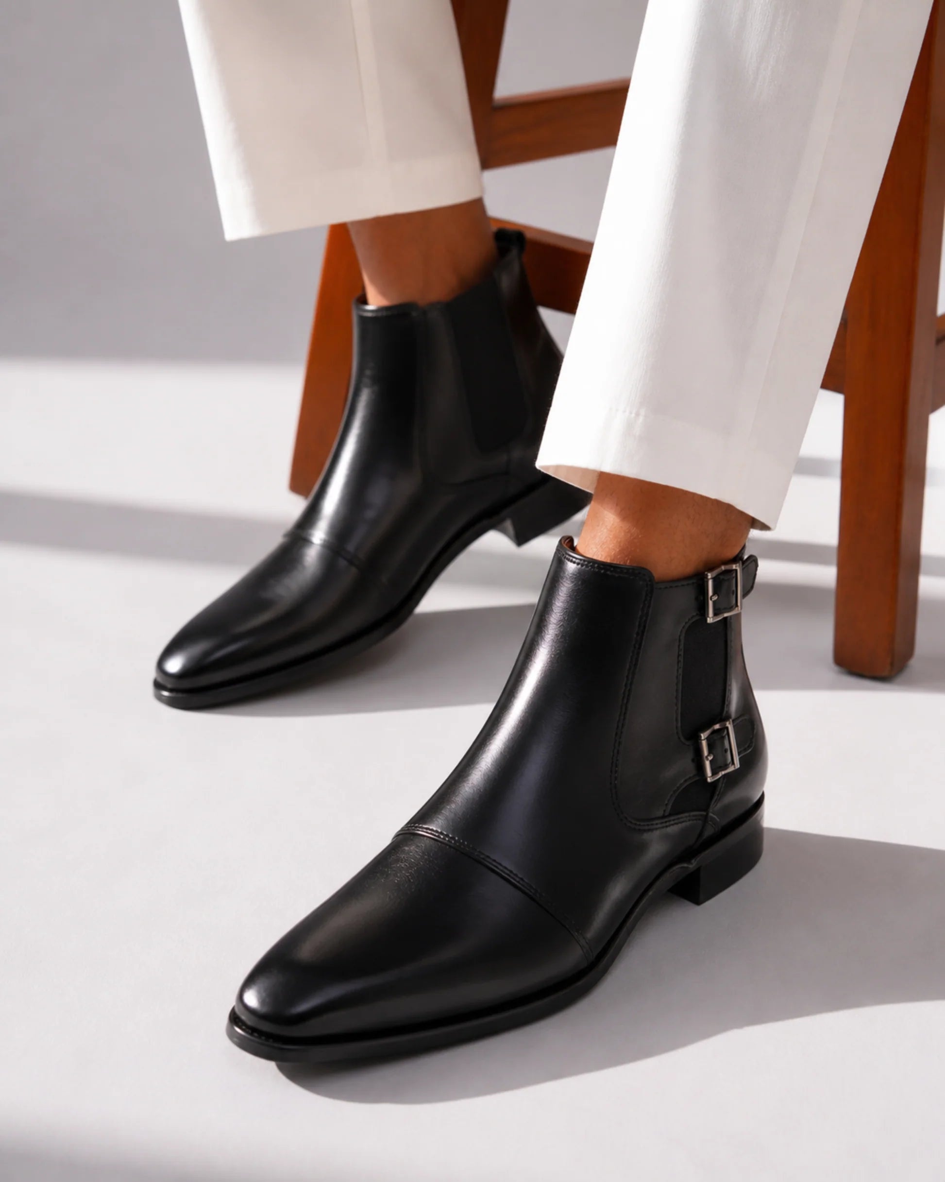 Aryaki Amber Tan Sovereign Doublestrap Monk Boots | Handmade Leather Monkstrap Boots