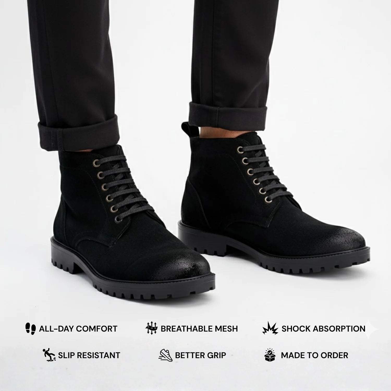 Aryaki Dark Brown Bi-Material Chukka Boots | Rugged Suede & Leather Lug-Sole Boots