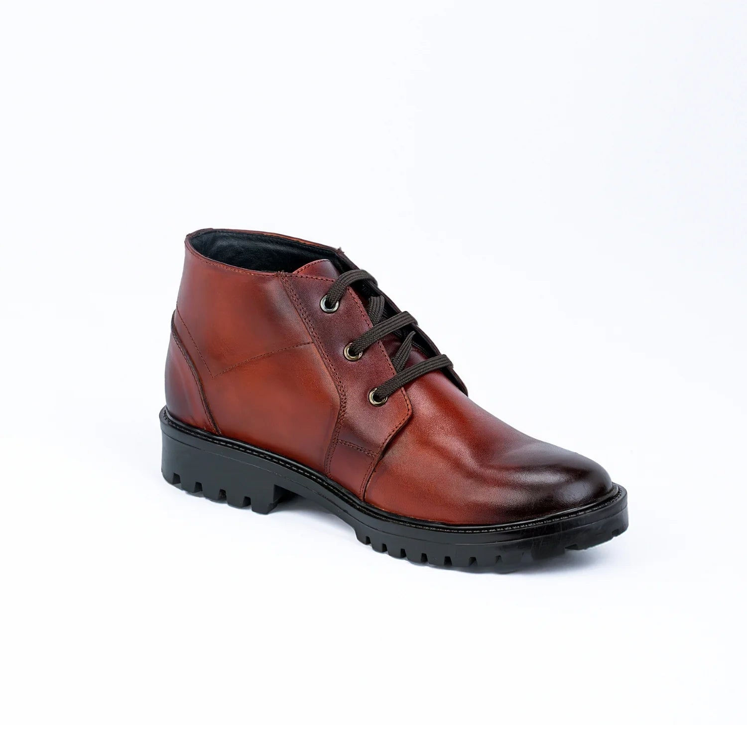 Aryaki Tan Patina Commando Chukka Boots