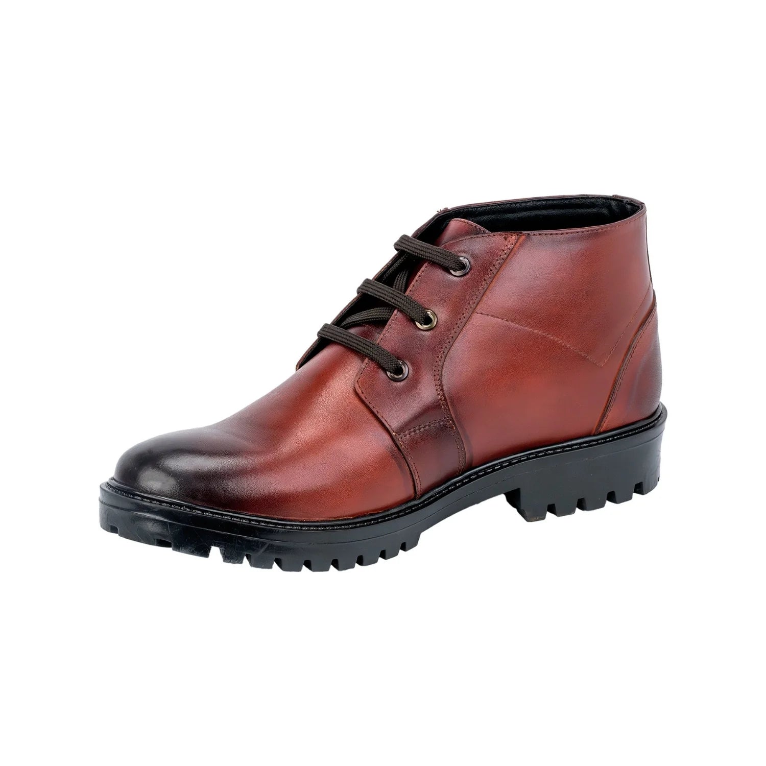 Aryaki Tan Patina Commando Chukka Boots