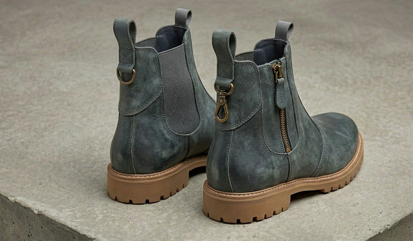MBF Nomad Slate Zipper Lug Sole Chelsea