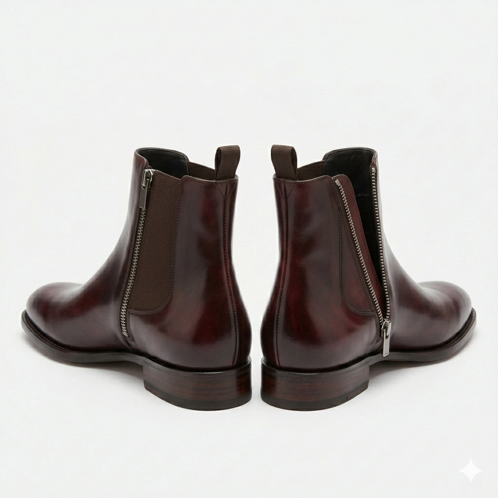 MBF Classic: Premium Leather Zipper Chelsea Formal Boots for Men