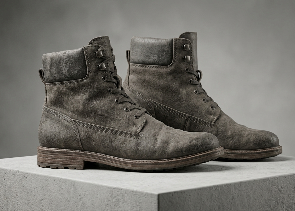 MyBigFoot Sahara Shadow Men's Premium Suede Work Boots - Casual Lace-Up Ankle Shoes
