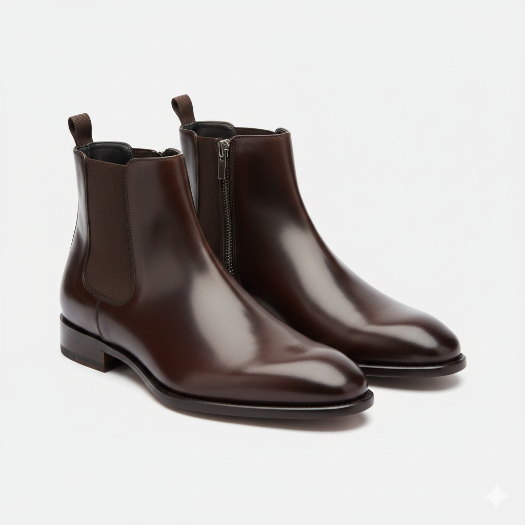 MBF Classic: Premium Leather Zipper Chelsea Formal Boots for Men