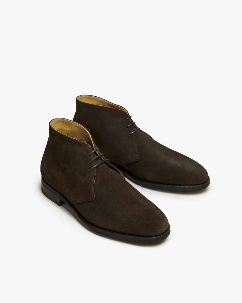 Aryaki Dark Brown Suede Chukka Boots | Handmade Suede Leather Chukka Boots