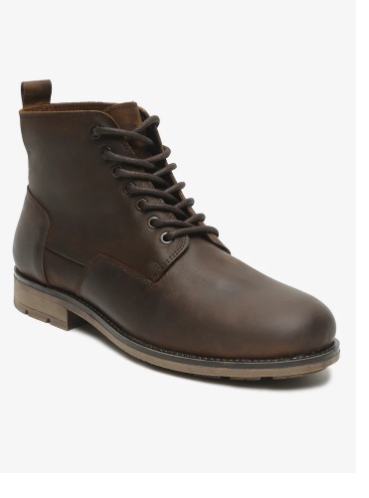 Teakwoodleathers Men's Signature Solid Brown Mid-Top Leather Boots