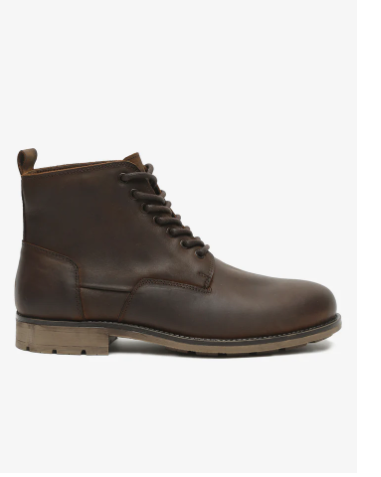 Teakwoodleathers Men's Signature Solid Brown Mid-Top Leather Boots