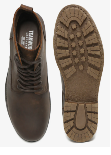 Teakwoodleathers Men's Signature Solid Brown Mid-Top Leather Boots