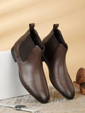 Teakwoodleathers Men's Premium Brown Leather Chelsea Boots - Sleek Formal Slip-On Shoes