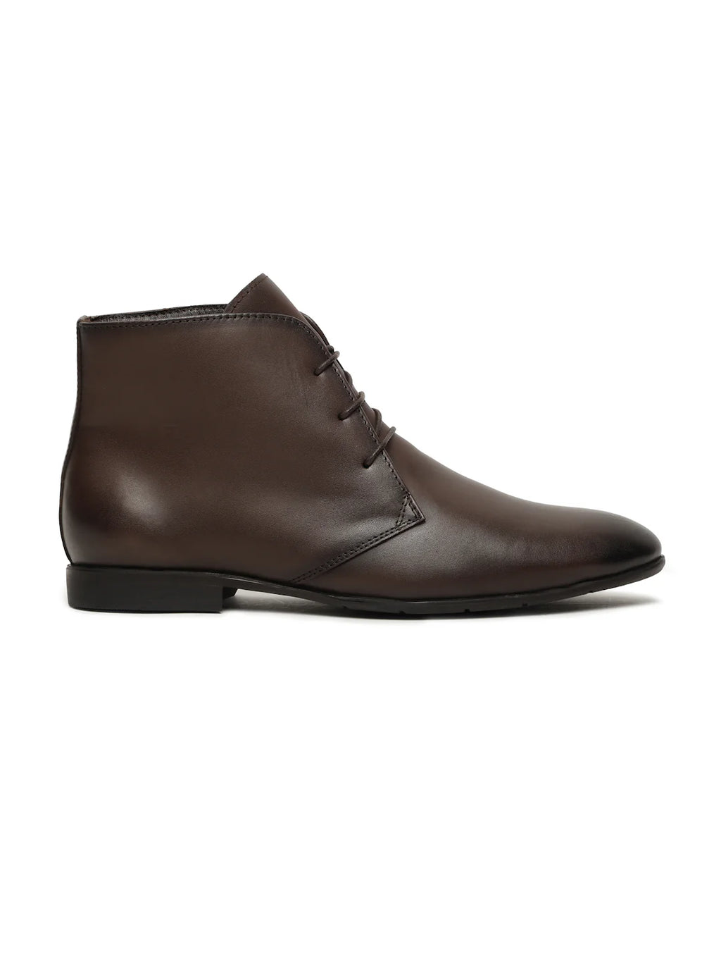 Teakwoodleathers Men's Brown Solid Leather Lace-up Chukka Boots