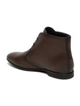 Teakwoodleathers Men's Brown Solid Leather Lace-up Chukka Boots