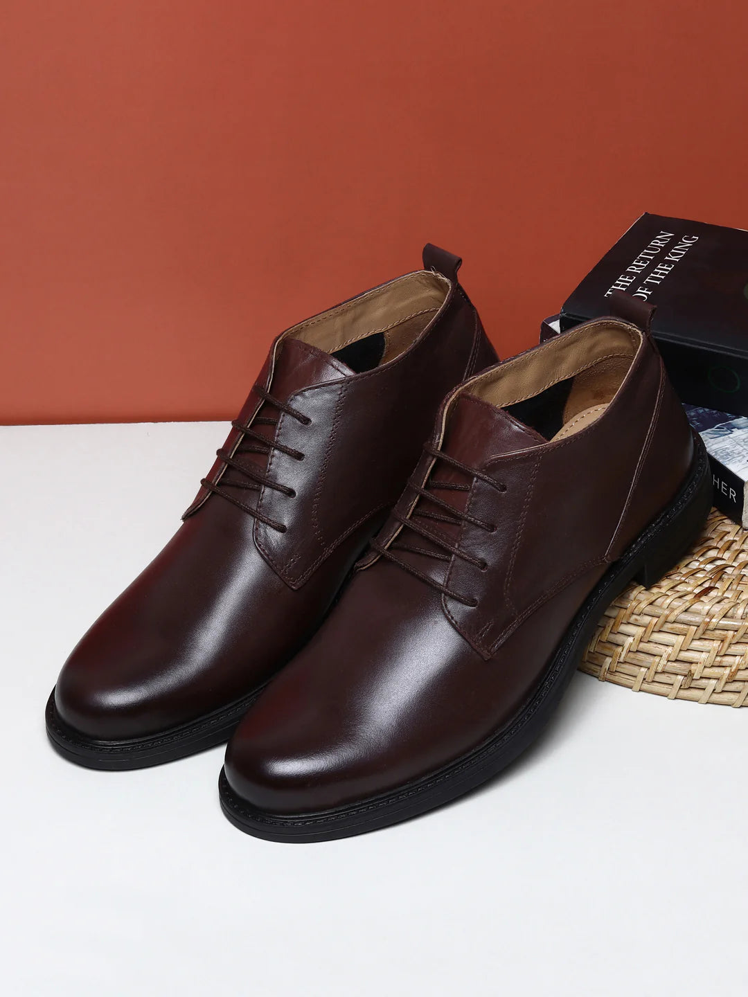 Teakwood Genuine Leather Mid Top Brown formal shoes