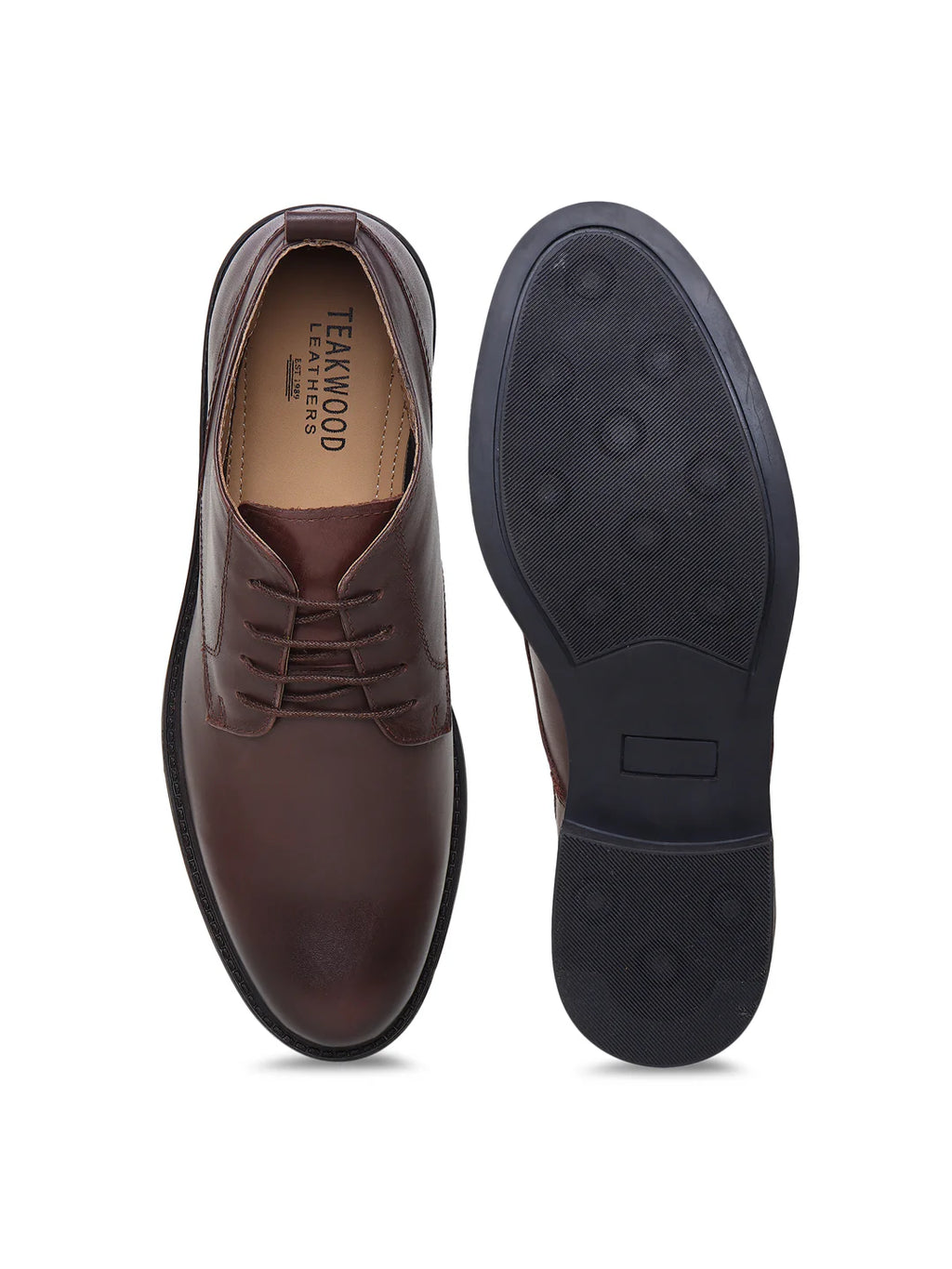 Teakwood Genuine Leather Mid Top Brown formal shoes