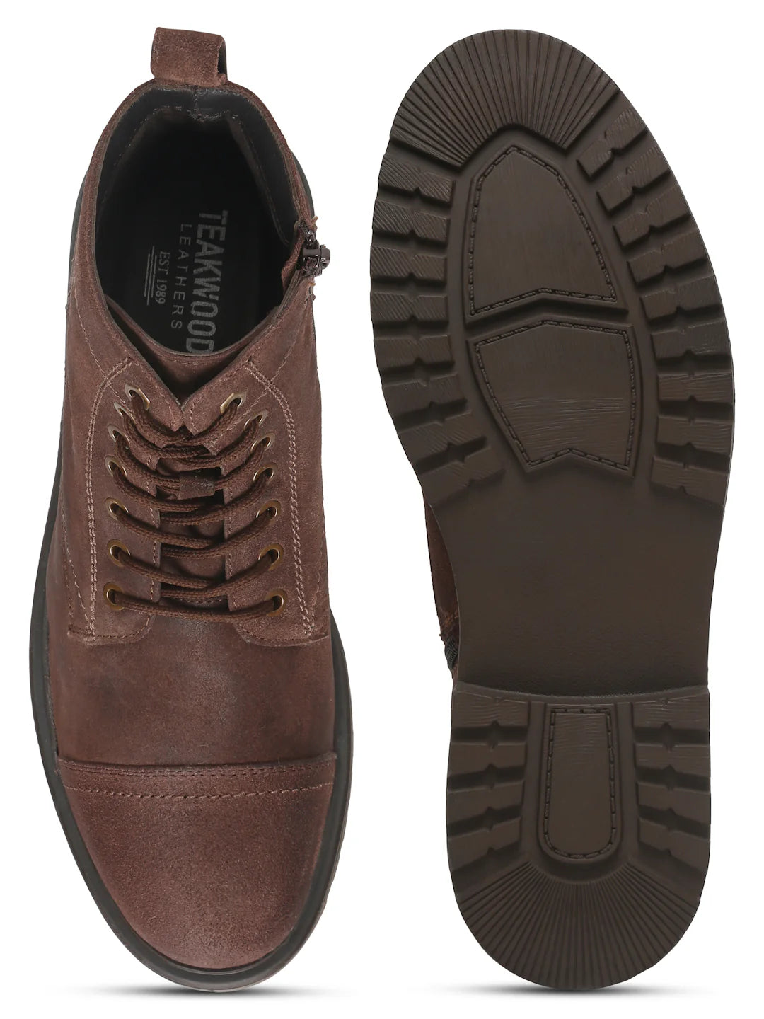 Teakwoodleathers Mens Brown Leather Lace-up Boots