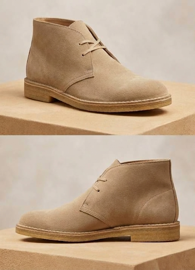 MBF Sahara Sand Men's Premium Suede Chukka Boots - Lightweight Casual Shoes