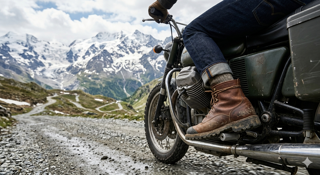 MBF Premium Vintage Leather Motorcycle Riding Boots | Unisex Retro Moto Footwear